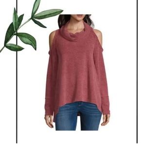 Mauve Sweater With Cutout Shoulders